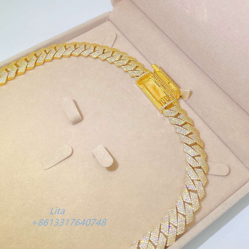 necklace moissanite chain miami cuban link chain Bussdown luxury pass diamond tester gra moissanite hip hop necklace for men