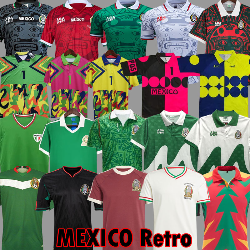 1985 1986 1998 Vintage MEXICO RETRO soccer jerseys BLANCO HERNANDEZ Blanco Campos uniforms 1994 JORGE CAMPOS goalkeeper Football shirt kits