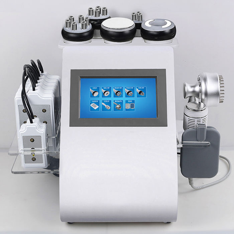 Salon Slimming Machine Multifunctional 9 in 1 Cavitation RF Laser Vacuum EMS Cold Hammer 7 Colors Light Photon Therapy Skin Care Body Shaping Tighteni