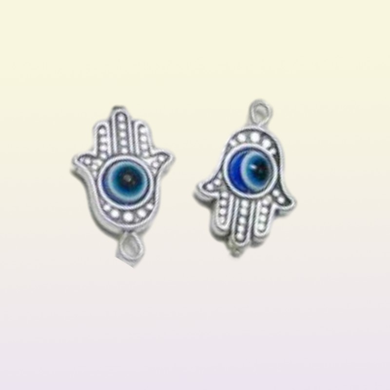 100pcs Hamsa Hand EVIL EYE Kabbalah Luck Charms Pendant For Jewelry Making Bracelet 19x12mm276k
