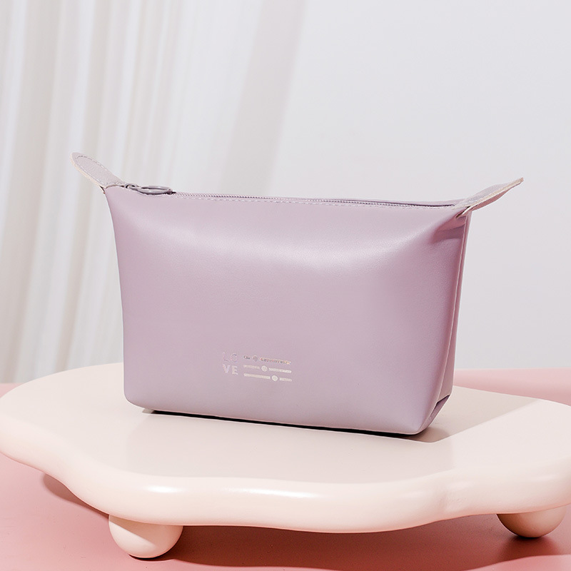 Colorful PU Leather Makeup Bags Zipper Waterproof Portable Storage Bag for Traveling Stylish and Elegant Cosmetic Bag for Women