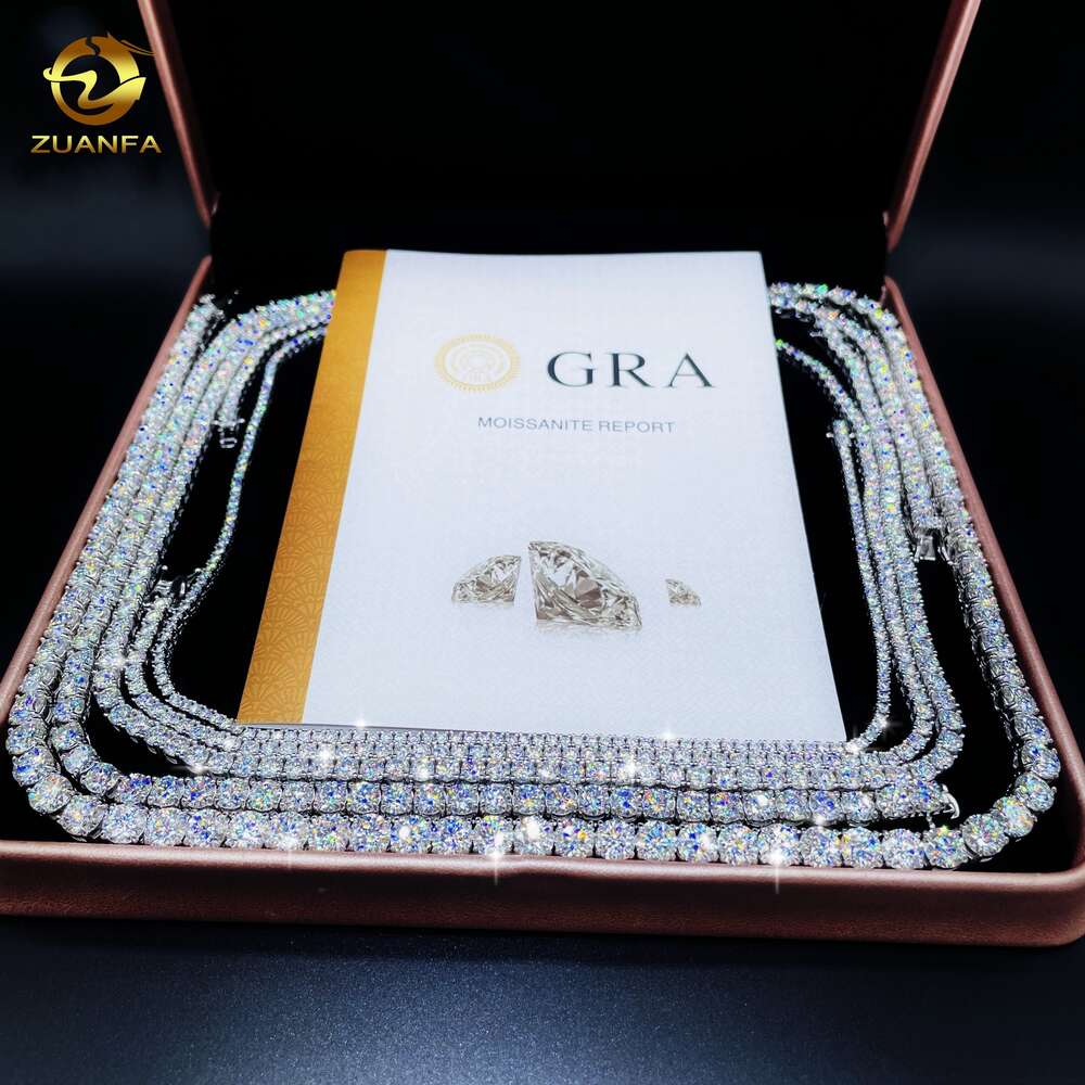 necklace moissanite chain Factory price full size moissanite tennis bracelet necklace pass diamond tester tennis chain