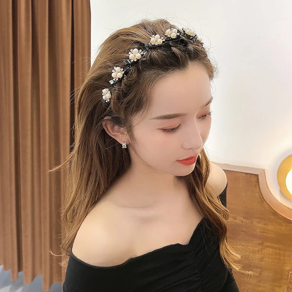 Headbands Molans anti slip Alice headband pearl headband womens headband ring claw clip double bangs hair accessories hair clip 231213