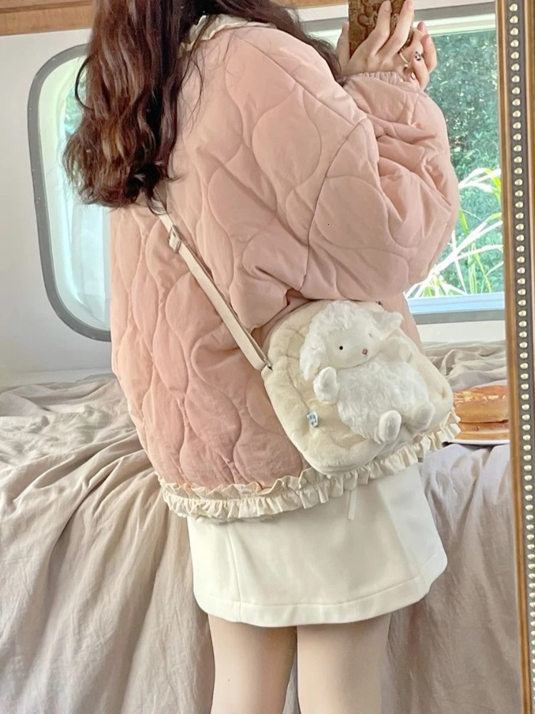 Women's Down Parkas Oversized Down Coats Women Winter Warm Thicken Casual Jackets Female Korean Fashion Japanese Sweet Cute Kawaii Ruffles Outerw