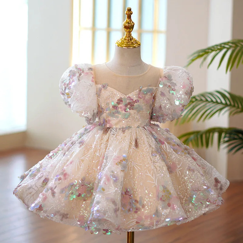 Girl s Dresses Children Evening for Girls 3 12 14 Years Kids Birthday Party Fluffy Ball Gown Wedding Prom Formal Lace Dress 231213