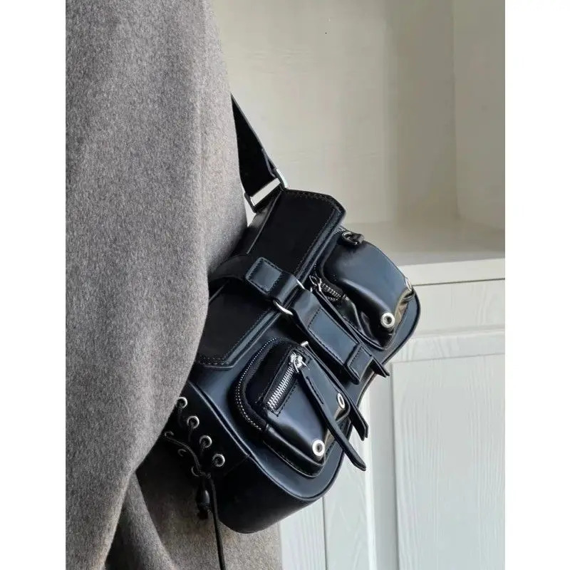 Evening Bags HAEX Punk Women's Bag Trend Vintage PU Underarm Shoulder Bolso Mujer Harajuku Moto Style Individuality Sac A Main Femme R250317