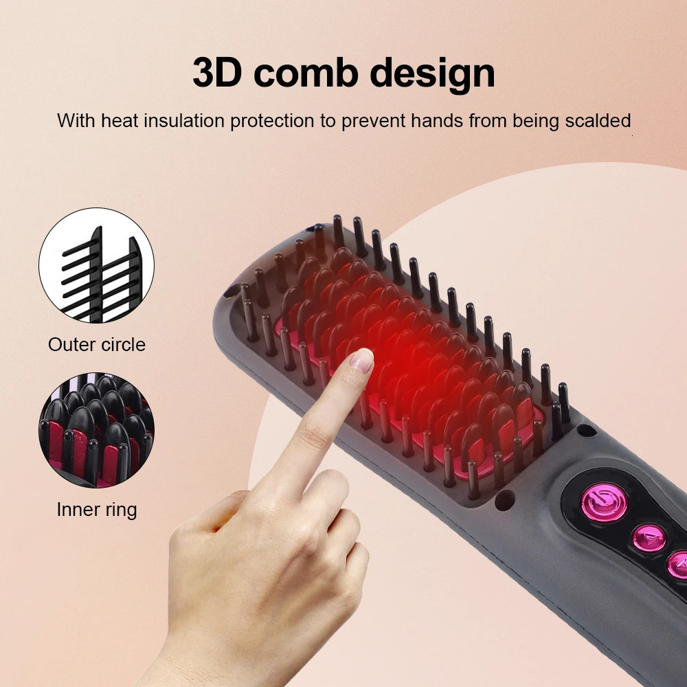 Hair Straighteners Professional Hair Straightening Brush 3 Gear Heating Comb Hair Curling Iron Multifunctional Straightener Hair Brush Hair Comb 23121