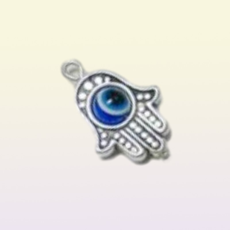 100pcs Hamsa Hand EVIL EYE Kabbalah Luck Charms Pendant For Jewelry Making Bracelet 19x12mm276k