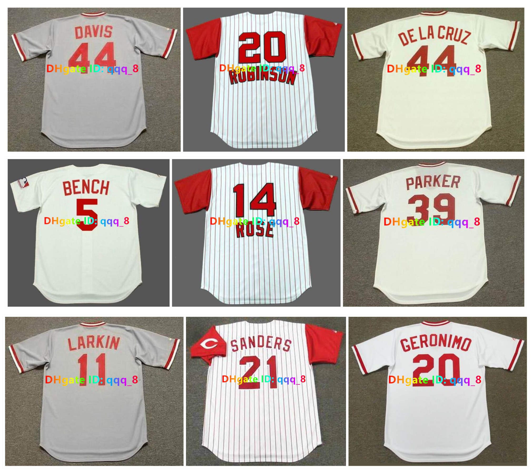 Throwback Reds Baseball Jersey ERIC DAVIS ELLY DE LA CRUZ PETE ROSE DEION SANDERS BARRY LARKIN CESAR GERONIMO DAVE PARKER FRANK ROBINSON JOE MORGAN Size S-4XL