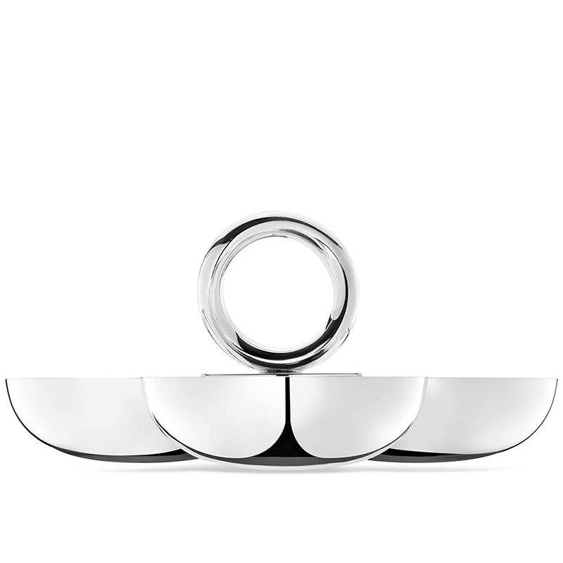 Home Furnishings 3-Bowl Snack Dishes Sier Appetizer Plates Aesthetic Hypebeast Trending Banquet Wedding Birthday Party Decorations Dinnerware Supplies