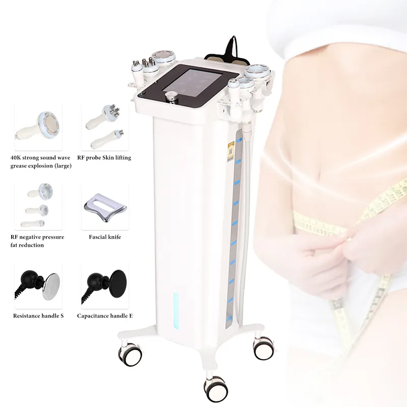 Multifunctional 9 in 1 Fat Remover 5D Liposuction 40K Cavitation Vacuum Slimming Skin Lifting Detox Radio Frequency Physiotherapy Massager
