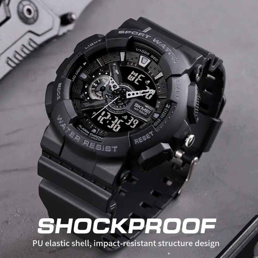 Wristwatches SKMEI Youth Sport Digital Watch Men Shockproof Waterproof Dual Wristwatches LED Chrono Alarm Clock Mens Watches Cool Hour vogue 231214