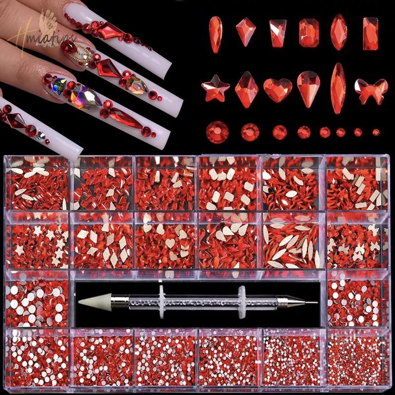 Nail Art Decorations Mixed size High Quality Glass s Crystal Set Stone Drill Pen Manicure Accessories Supplies 231213