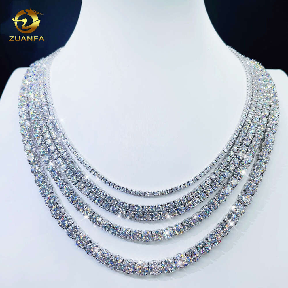 necklace moissanite chain Factory price full size moissanite tennis bracelet necklace pass diamond tester tennis chain