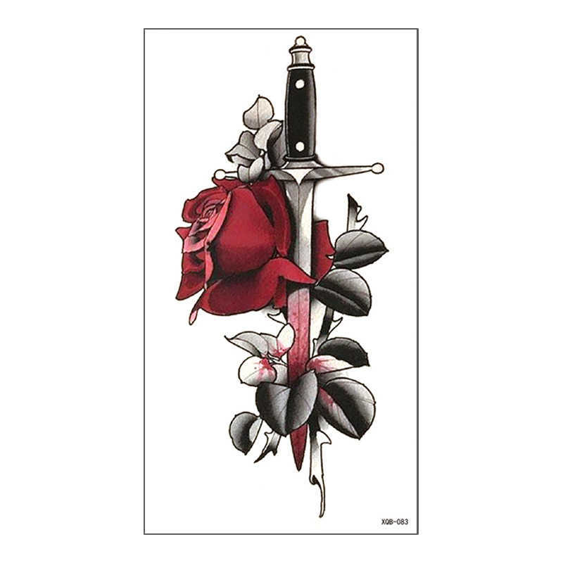 New full arm tattoo sticker with half wolf head skull color waterproof and environmentally friendly set