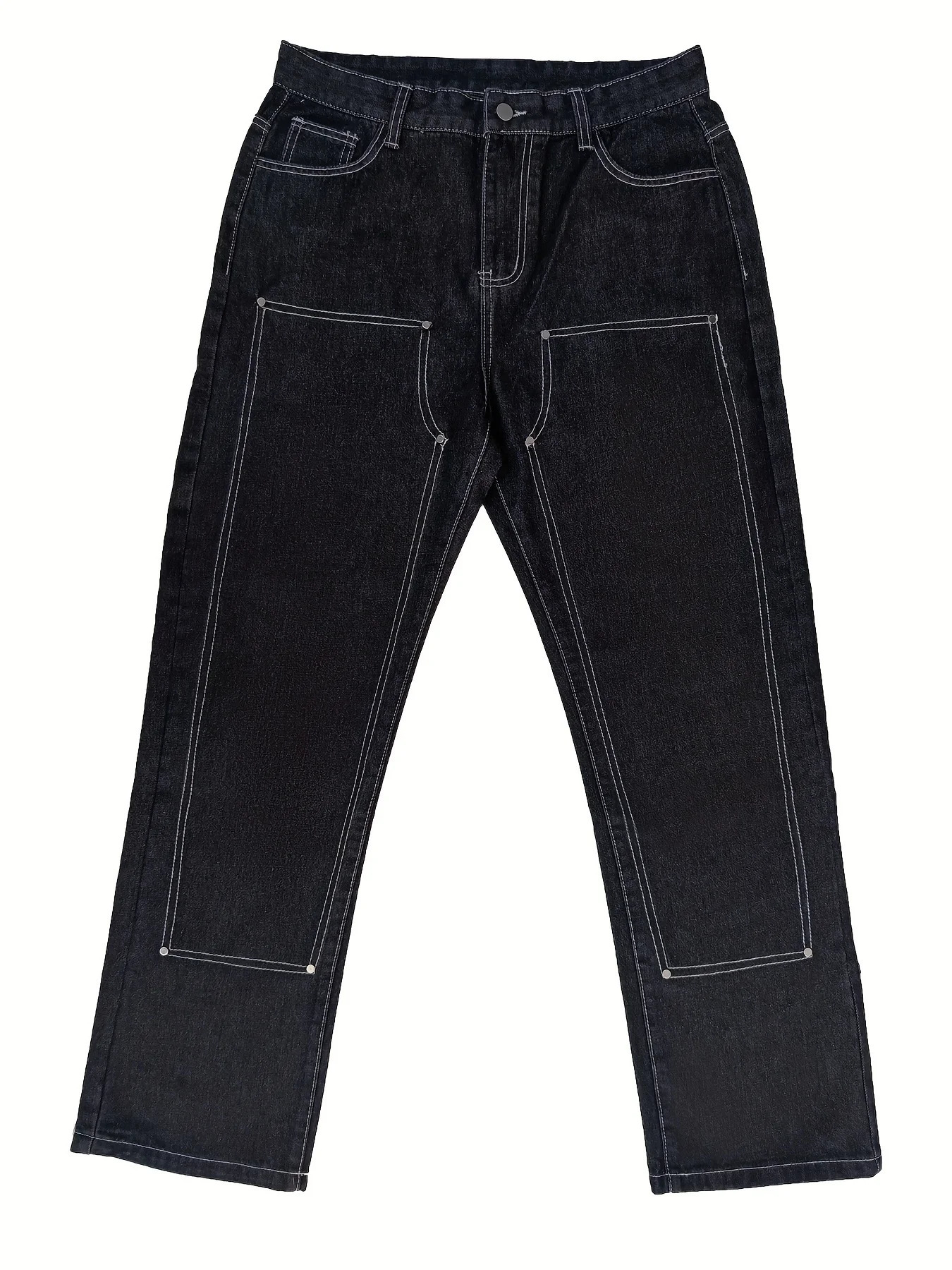 Men's Jeans Multi Pocket Baggy Wide Leg For Men Y2k High Street Black Loose Casual Pants HipHop Fashion Workwear 231213