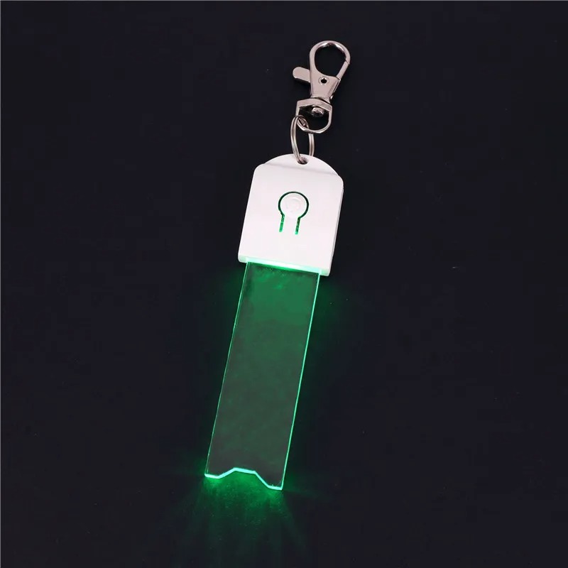 Led 3D Blank Acrylic Keychain RGB Colorful Night Light Key Pendant Lamp Wedding Christmas Decor Diy Gift Key Ring