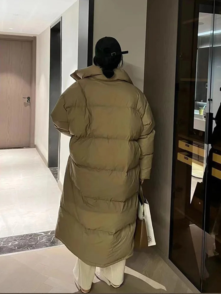 Women's Down Parkas Oversized Long Coat Women Winter Down Cotton Jacket Female Korean Fashion Padded Overcoat Ladies Casual Thick Warm Zipper Coa