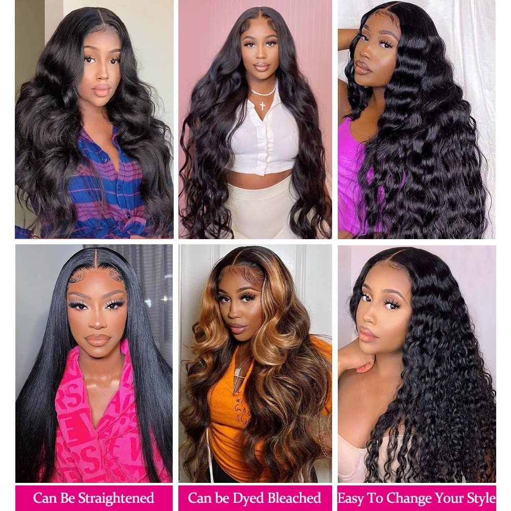 Body Wave 4x4 Lace Closure Brazilian Virgin Human Hair Transparent Swiss Lace Free Part Pre Plucked with Baby Hair Natural Black