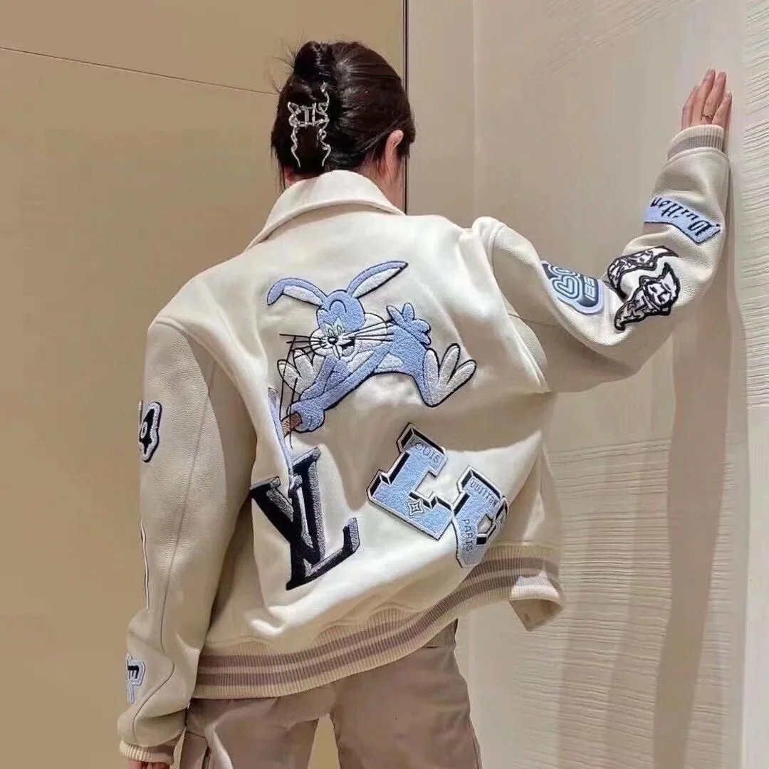 Men's Jackets Male Nylon Material Cartoon Letter Towel Embroidered Lapel Baseball Jacket Coat Casual Loose Y2K Casual Jacket Men Women 231213