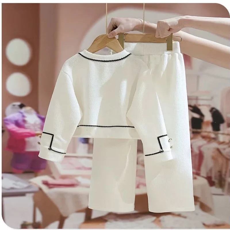 Clothing Sets Girls Clothes Spring Autumn Blouses Tops Pants Outfits For Children Set Sweet Kids 4 6 9 T2Pcs 231213