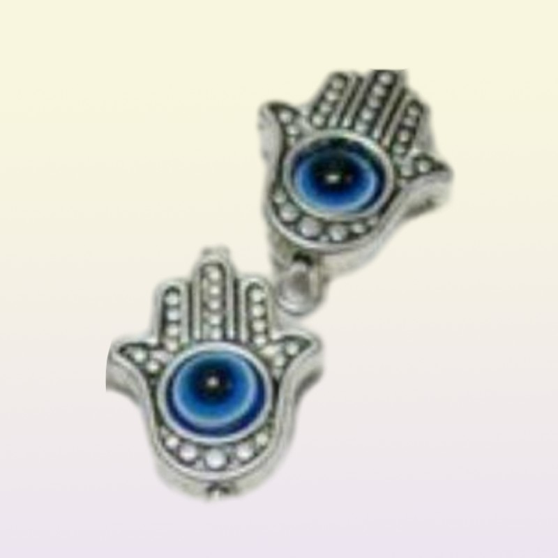 100pcs Hamsa Hand EVIL EYE Kabbalah Luck Charms Pendant For Jewelry Making Bracelet 19x12mm276k