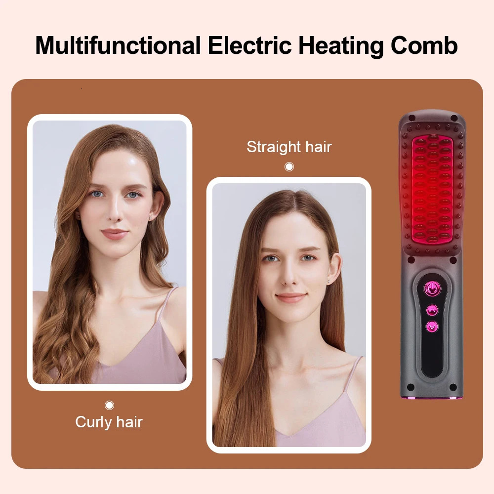 Hair Straighteners Professional Hair Straightening Brush 3 Gear Heating Comb Hair Curling Iron Multifunctional Straightener Hair Brush Hair Comb 23121