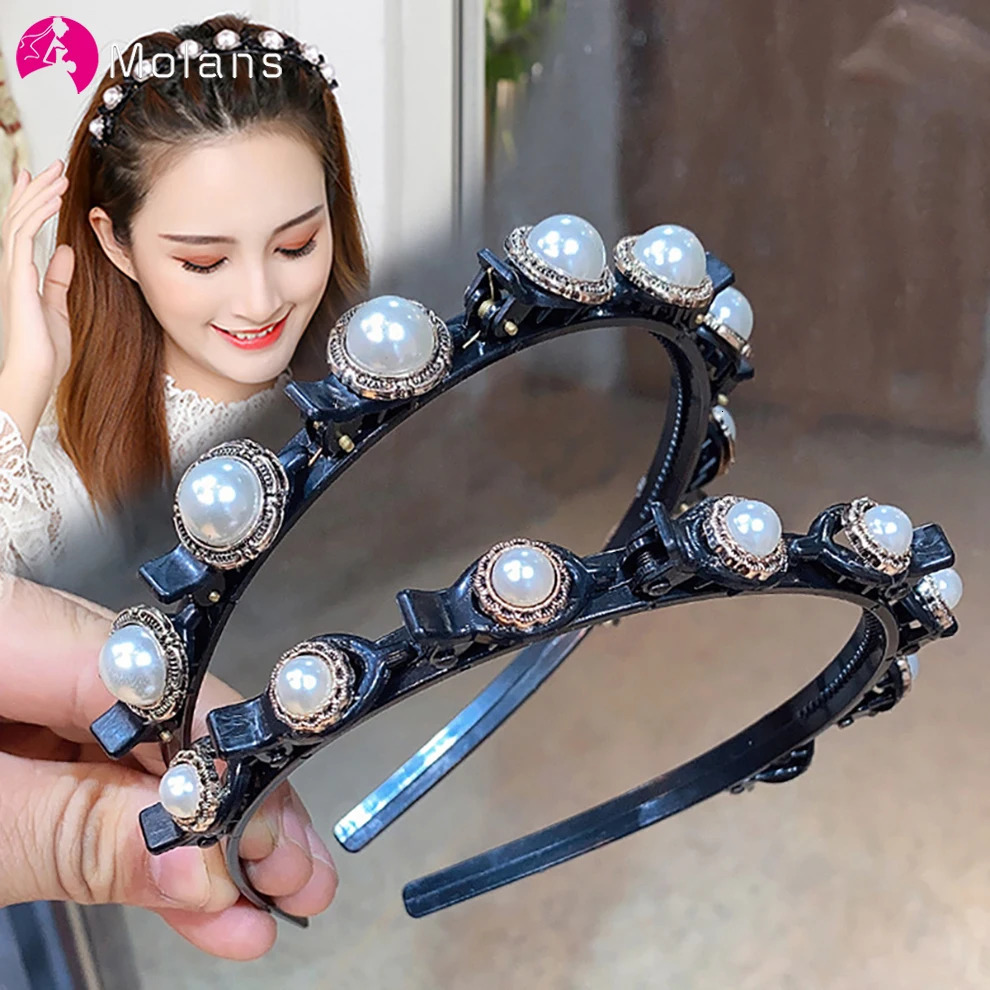 Headbands Molans anti slip Alice headband pearl headband womens headband ring claw clip double bangs hair accessories hair clip 231213