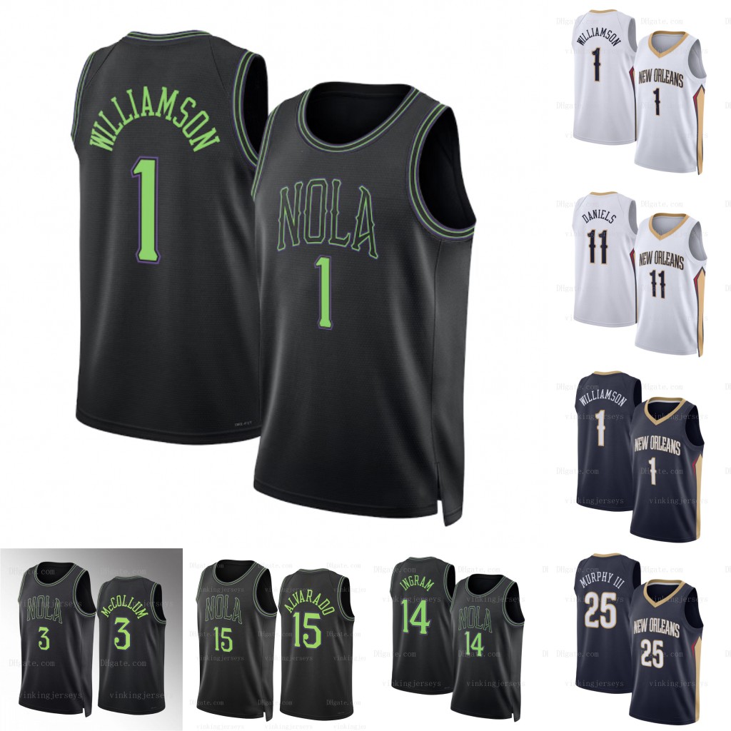 New Orleans Zion Williamson Pelican Basketball Jerseys Brandon Ingram McCollum Cody Zeller E.J. Liddell Hawkins Herbert Jones Valanciunas Jose Alvarado Lewis Jr.