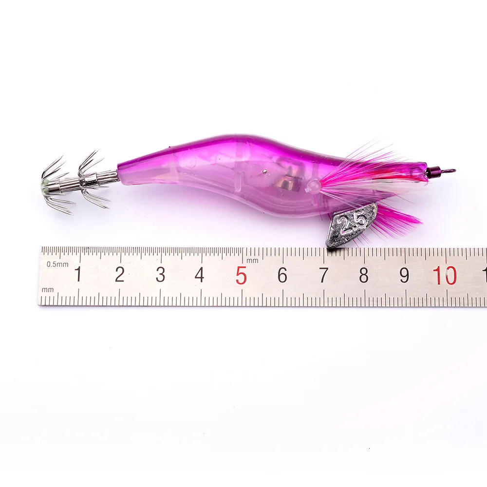 Baits Lures LED Electronic Luminous Shrimp Squid 10cm 13g Night Fishing Jigs Lure Bass Bait Fish Tackle Equipment Accessory wobbler 231214