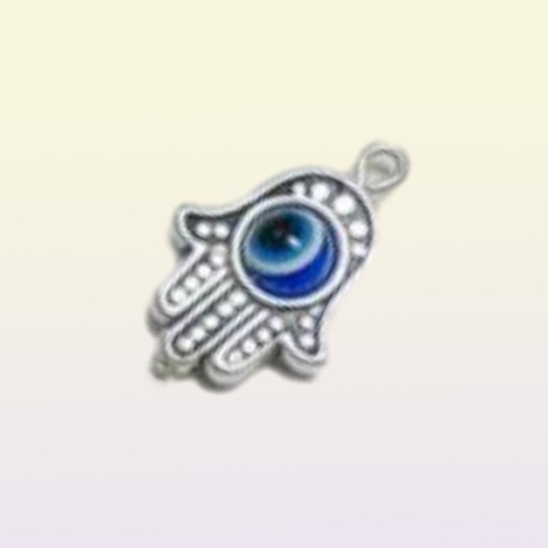 100pcs Hamsa Hand EVIL EYE Kabbalah Luck Charms Pendant For Jewelry Making Bracelet 19x12mm276k
