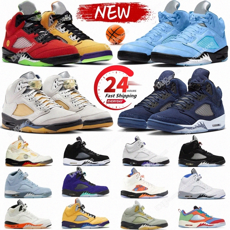 New 5s Plaid DusK Jumpman 5 Basketball Shoe Men Outdoor Shoes Georgetown Navy Aqua UNC Burgundy Dawn Concord Racer Blue Raging Bull Fi2Iik#