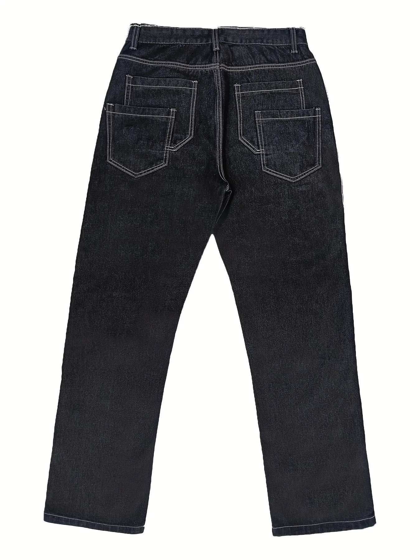 Men's Jeans Multi Pocket Baggy Wide Leg For Men Y2k High Street Black Loose Casual Pants HipHop Fashion Workwear 231213