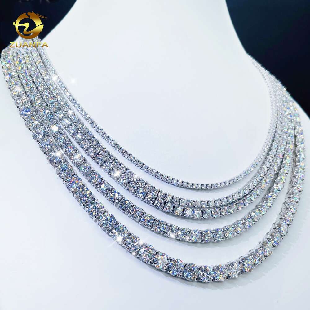 necklace moissanite chain Factory price full size moissanite tennis bracelet necklace pass diamond tester tennis chain