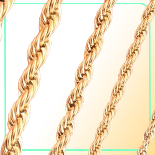 High Quality Gold Plated Rope Chain Stainless Steel Necklace For Women Men Golden Fashion ed Rope Chains Jewelry Gift 2 3 4 5