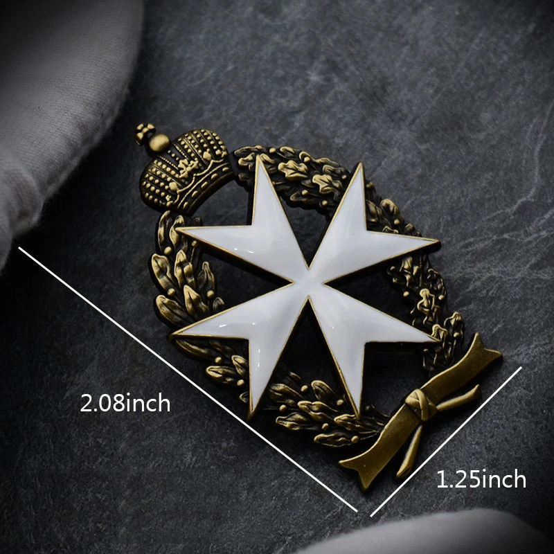 Charms Tsarist Russian Crown Medal Brooch Saint John of Malta Cross Souvenir Collection Exquisite Metal Decoration Jewelry Pins 231214
