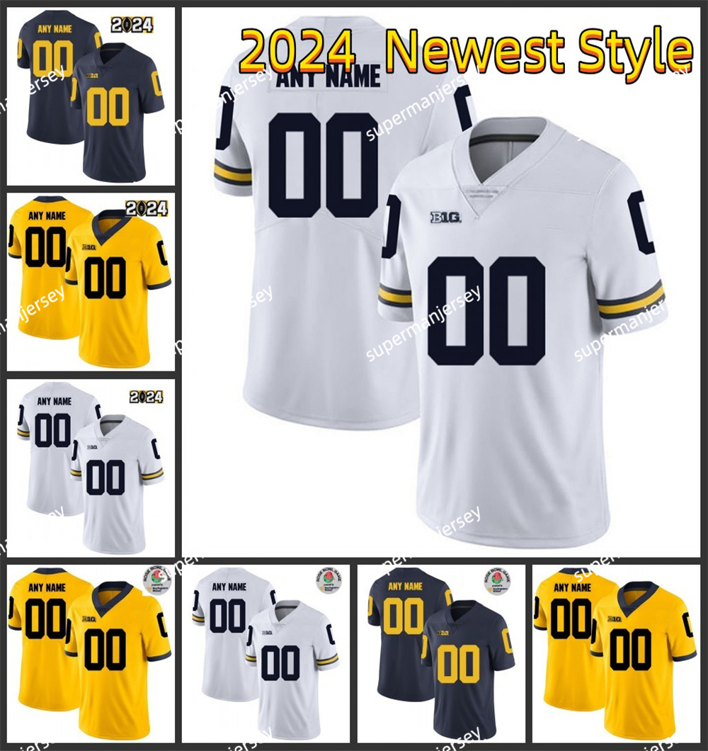 Roman Wilson 2024 Rose Bowl Michigan Football Jersey Cornelius Johnson Tyler Morris Cole Cabana Trevor Keegan Rod Moore Michigan Wolverines Jerseys Stitched Mens