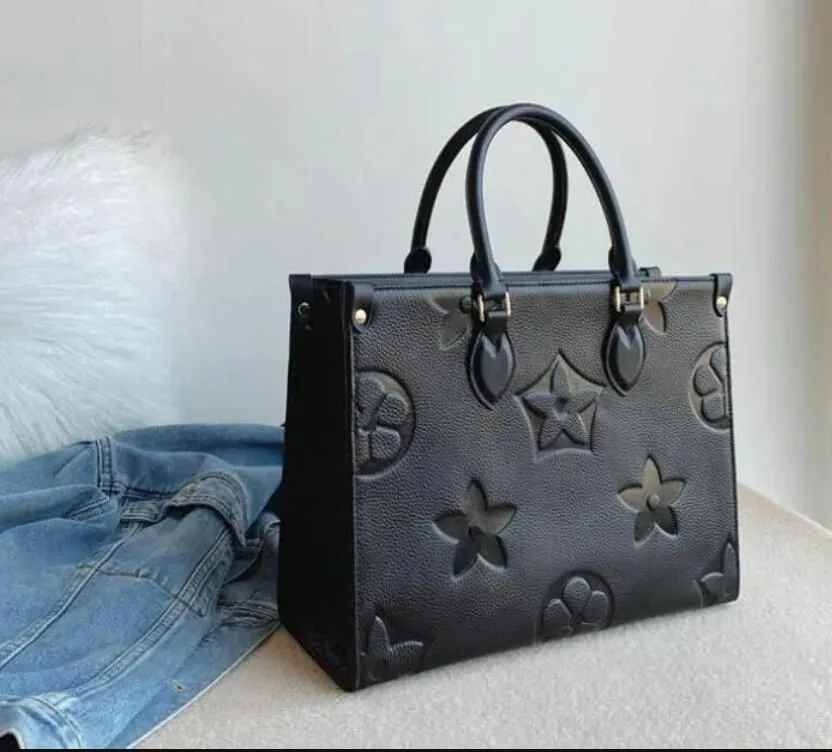 Designer Bags Women Bag Louiseitys Womens Handbag viutonitys Purse Handbags Embossed Flower Monograms ONTHEGO GM MM Lady Tote Shoulder Femal