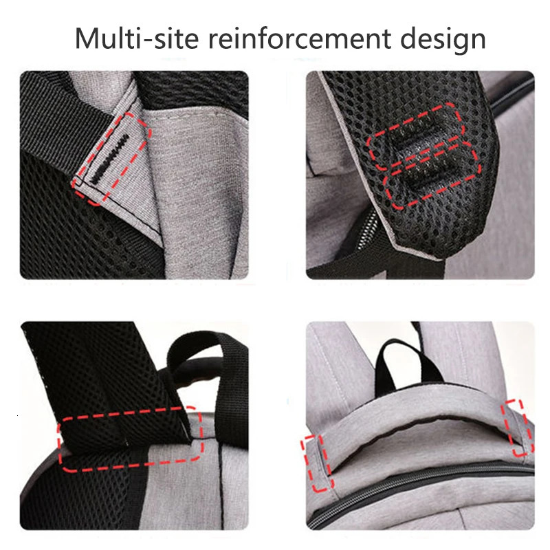 School Bags Big Capacity Men Backpack Laptop 156 Oxford Gray Solid High Teen College Student Back Pack Multifunctional Bagpack 231215