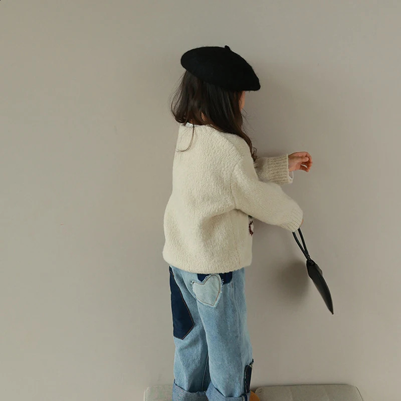 Cardigan Kids Xin Hua La Hua Spring Summer Knitted Pullover Sweater Q241205