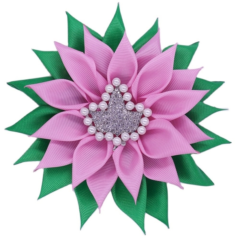 Pins Brooches Great Quality Fashion Pink Green Sorority Pearl Maple IVY Brooch Corsage Flower Soror Pin Jewelry For Girl 231214