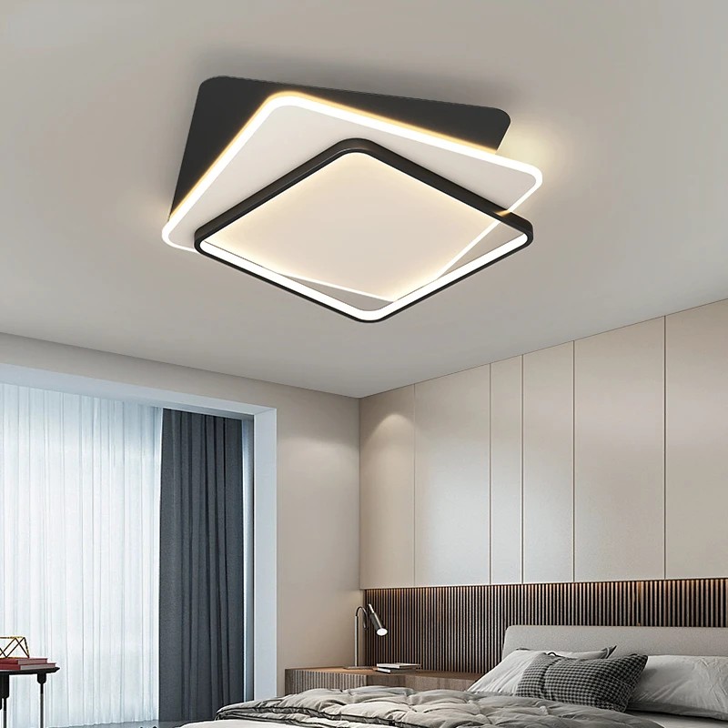 Simple Round Square Modern LED Chandeliers Lights Living Dining Room Kitchen Bedroom Hall Ceiling Lamps Home Indoor Lighting