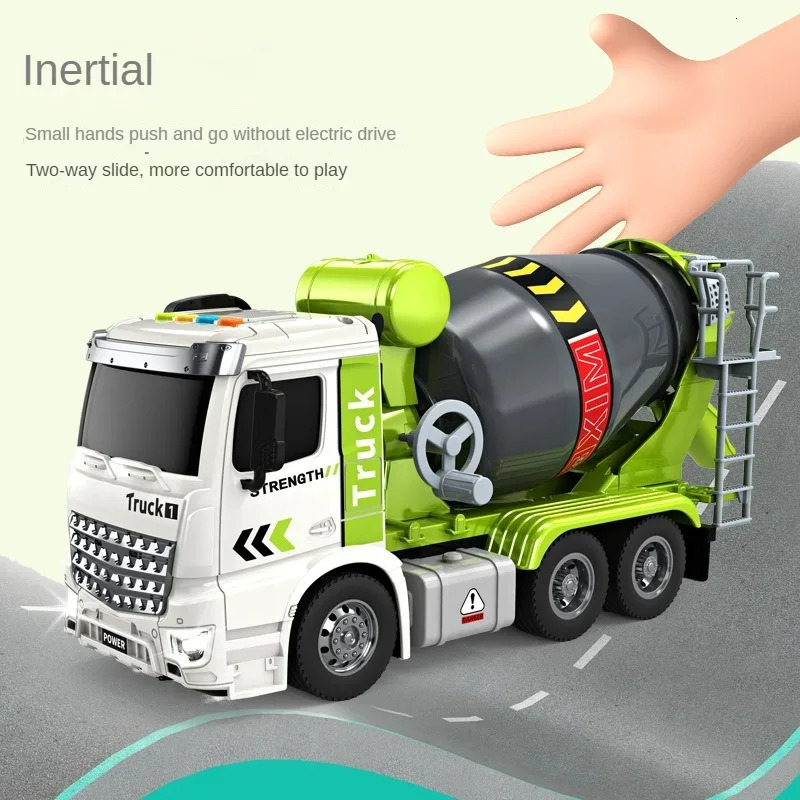 Electric RC Car Simulation Inertial Engineering Truck Cement Mixing Discharge Acousto optic Concrete Set Toy Toys for Kids 2 To 4 Years Old 231215
