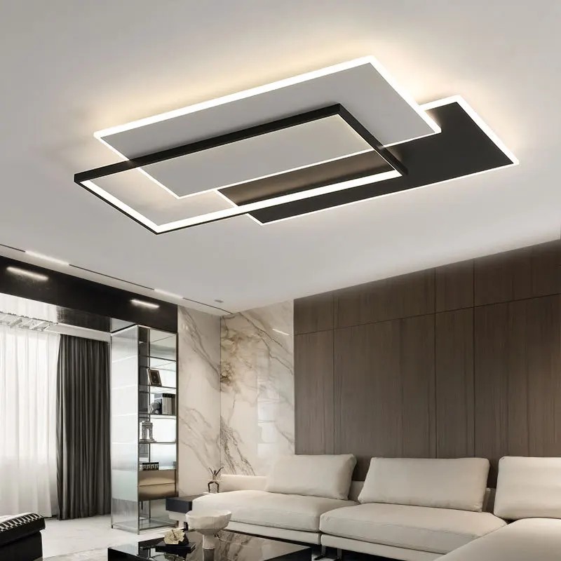 Simple Round Square Modern LED Chandeliers Lights Living Dining Room Kitchen Bedroom Hall Ceiling Lamps Home Indoor Lighting