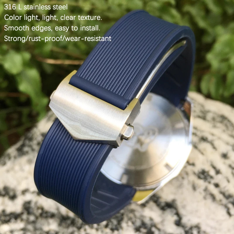 Watch Bands High Quality Natural Rubber Watchband 20mm 22mm Fit for TAG Heuer Aquaracer 300 500 Diving Strap Sports Silicone Wristband 231214