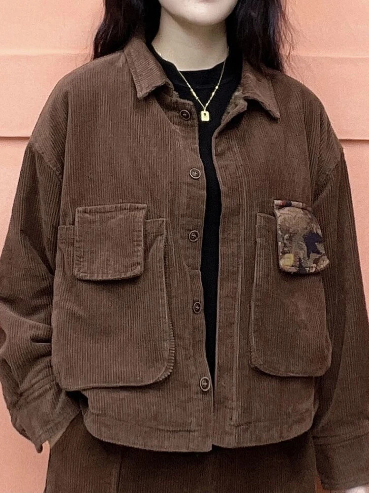 Women's Two Piece Pants Thicken Plush Velvet Lined Corduroy 2 Set Winter Thick Warm Coat Sweatshirt Conjuntos Casual Snow Wear Harem Outfit 23121