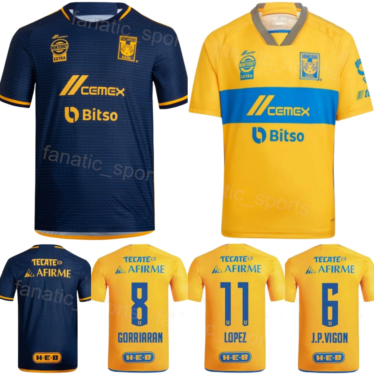 Tigres UANL 23 24 Soccer 10 Andre-Pierre Gignac Jerseys 16 Diego Lainez 6 Juan Vigon 1 Nahuel Guzman 29 Jonathan Herrera 9 IBANEZ ANGULO Football Shirt Kits Club Team