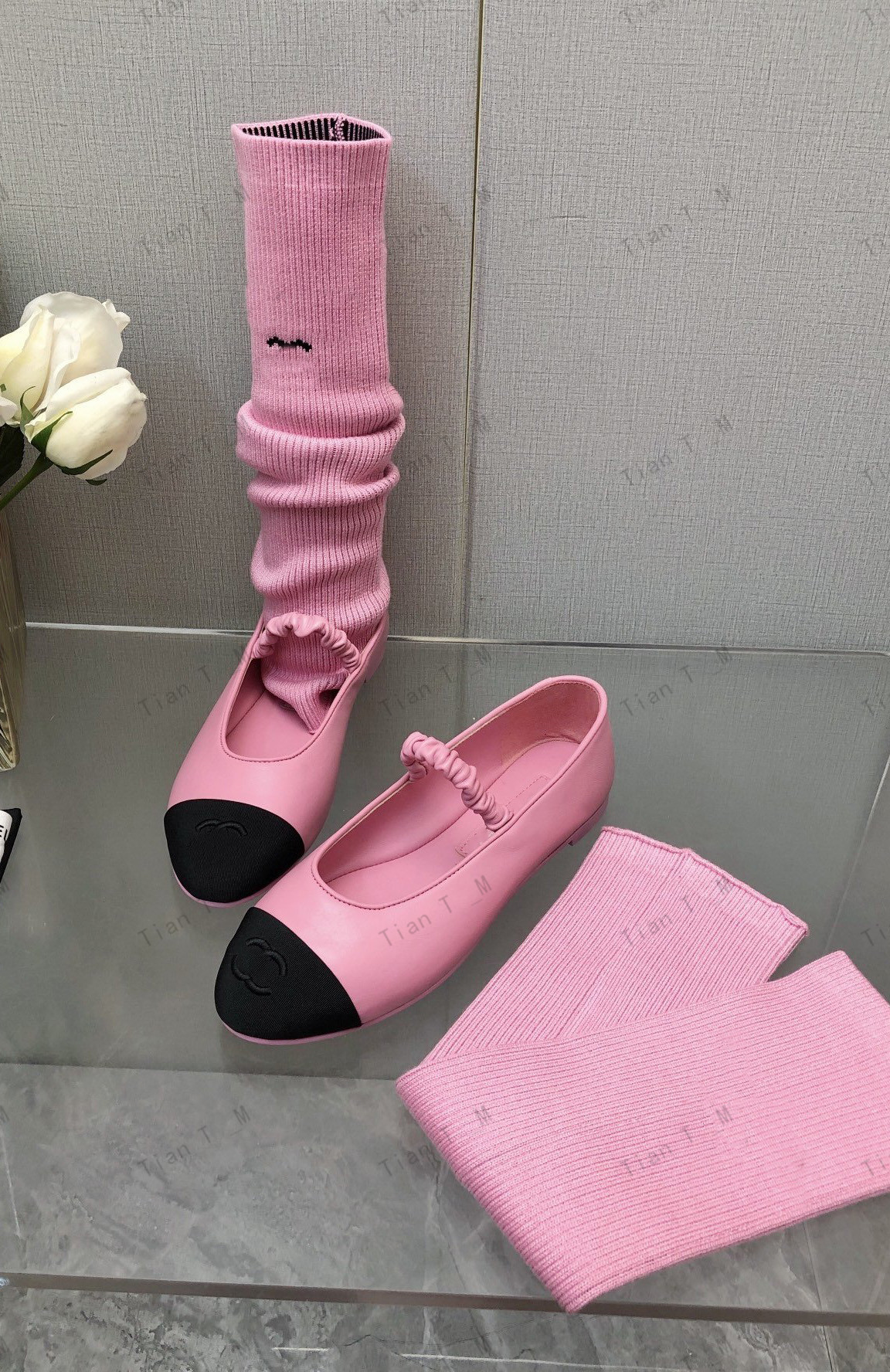 Newest Top Quality Elegant Retro Ballet Sock Shoes Spring Candy Colours Mary Jane Shoes Women Classic Mixed Color pumps Round Toe Flats Real Leat