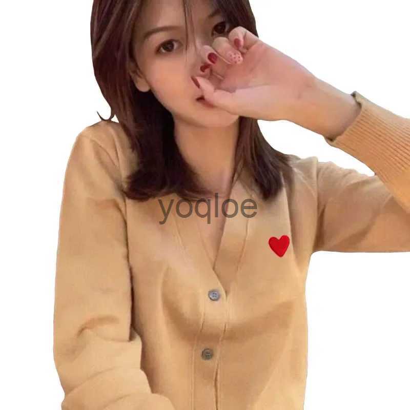 Women's Sweaters Women Cardigan Eye Embroidered Cotton V-Neck Button Long Sle Spring Autumn Lady Casual Knit Sweater J231215
