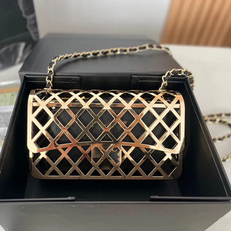 Designer Ladies Handbags Bags Leather Handle Shoulder Crossbody Gift Bag Women Limited Edition Package Metal Braiding Hollow Out Internal Leather Zipper Wallet